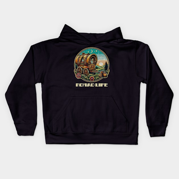 Nomad life Kids Hoodie by Tofuvanman